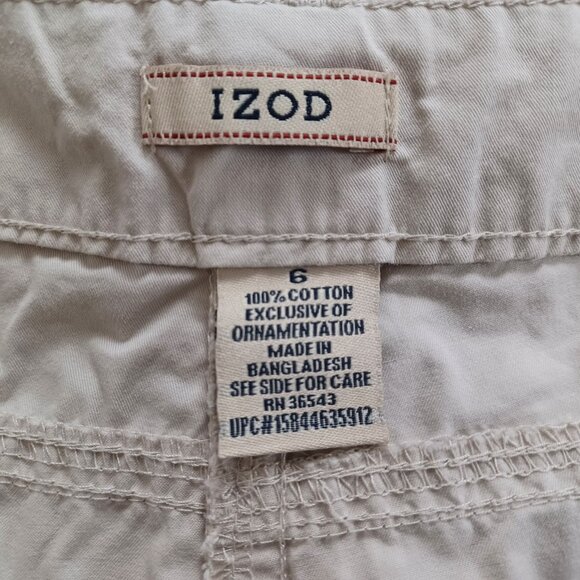 Izod Oatmeal Beige Cotton Low Rise Capri's - Picture 13 of 16